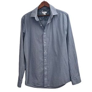 Bar III Slim Fit Stretch 100% Cotton Button Down Shirt